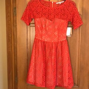 NWT Rachel Roy Red Lace Dress
